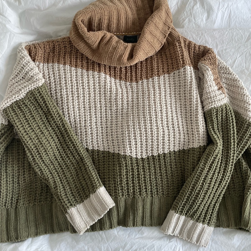 Neely Colorblock Turtleneck Sweater